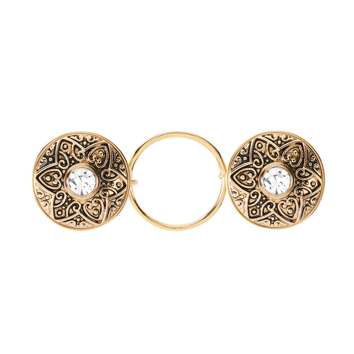 Embrace Patented Fashion Fastener - Gold Flower