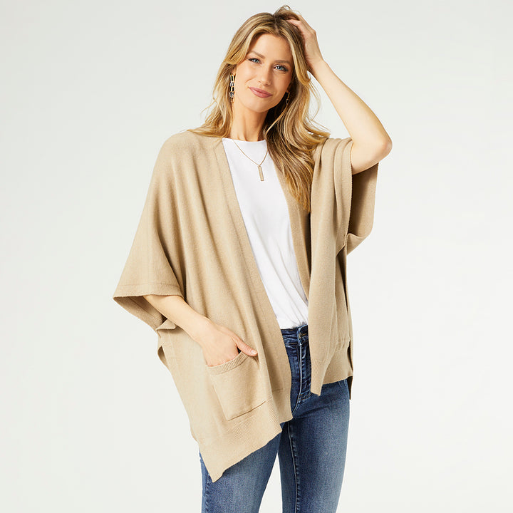 Alani Lightweight Cardigan with Pockets - Mushroom Heather