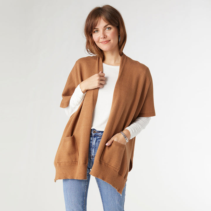 Alani Lightweight Cardigan with Pockets - Camel